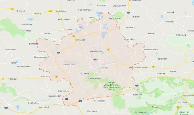 Erfurt Germany Map