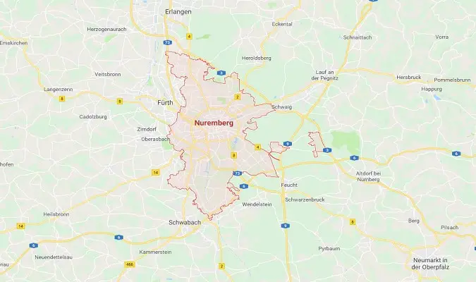 Nuremberg Germany Map